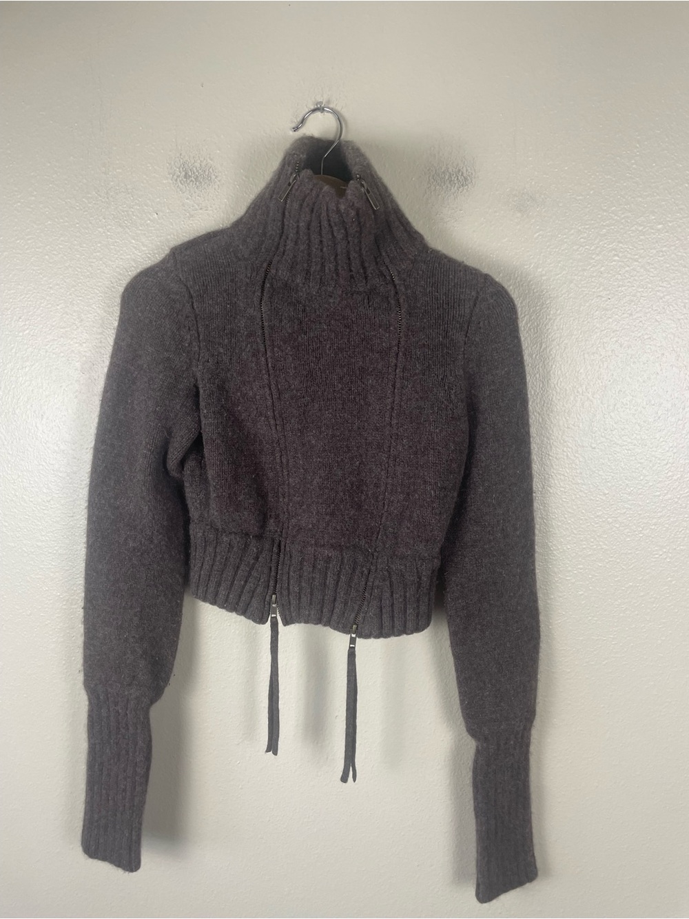 Tank Air Knit Panel Jacket Cashmere Merino Wool Blend Size Small